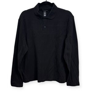 H&M Black Long Sleeve Polo Shirt Size L